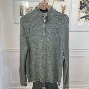 Tommy Bahama 1/4 Zip Cotton Sweater Green L
